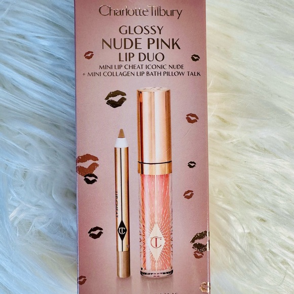Charlotte Tilbury NUDE PINK GLOSSY LIP DUO - Picture 1 of 9